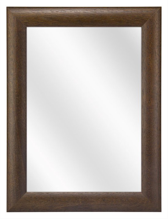 Miroir avec cadre rond en bois - Colonial - 24 x 30 cm