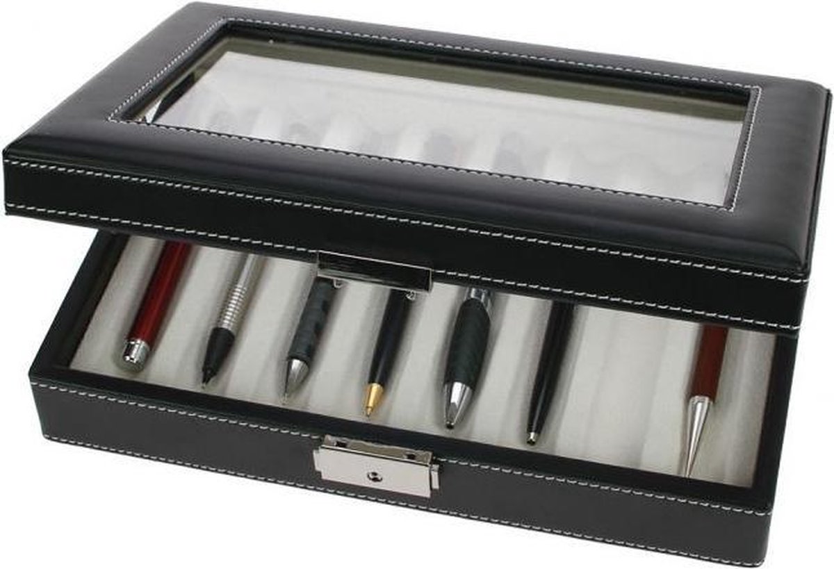 SAFE Elegante pennen vitrine geschikt voor 8 stuks schrijfgerei - zwart