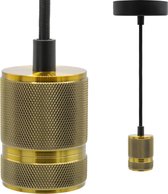 Industriële gouden snoerpendel - inclusief XXL LED lamp - complete hanglamp voor eetkamer of woonkamer