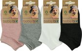 Baby bio sneaker sokjes - 12 paar kousen - hoogwaardig katoen - maat 24/27 - 4 kleuren