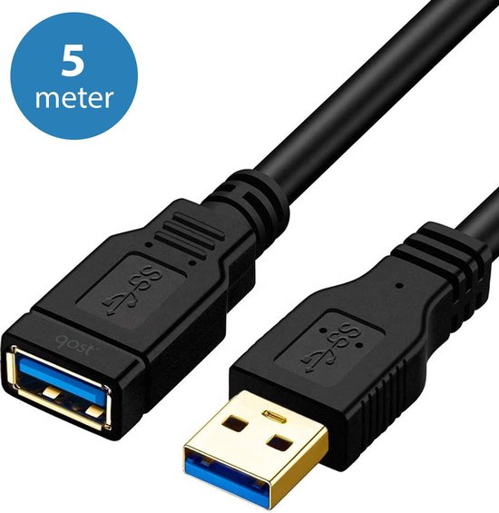 Kust schelp lengte USB-A 3.0 Verlengkabel - 5 meter | bol.com