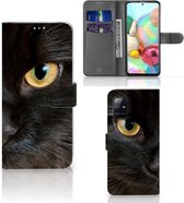 Telefoonhoesje Geschikt voor Samsung Galaxy A71 Beschermhoesje Zwarte Kat