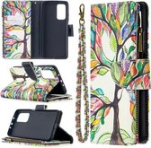Voor Xiaomi Mi 10T / 10 Pro 5G Gekleurde Tekening Patroon Rits Horizontale Flip Leren Case met Houder & Kaartsleuven & Portemonnee (Boom)
