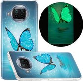 Voor Geschikt voor Xiaomi Mi 10T Lite 5G Lichtgevende TPU beschermhoes voor mobiele telefoon (vlinder)