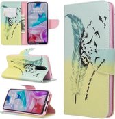 Voor Xiaomi Redmi 8 Gekleurde Tekening Patroon Horizontale Flip PU Lederen Case met Houder & Kaartsleuven & Portemonnee (Feather Bird)