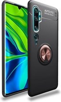 Voor Geschikt voor Xiaomi Mi Note 10 / CC9 Pro Lenuo schokbestendige TPU beschermhoes met onzichtbare houder (zwart goud)