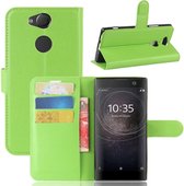 Voor Sony Xperia XA2 Litchi Texture Horizontale Flip Leren Case met Portemonnee & Houder & Kaartsleuven (Groen)
