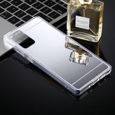 Voor Samsung Galaxy Note20 TPU + Acryl Luxe Plating Spiegel Telefoon Case Cover (Zilver)