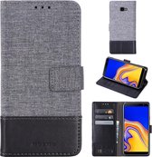 Voor Galaxy J4 Plus MUXMA MX102 Horizontale flip canvas lederen tas met standaard & kaartsleuf & portemonnee-functie (zwart)