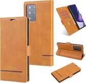 Voor Samsung Galaxy Note 20 Ultra Business Style Line Splicing Horizontale Flip TPU + PU Leather Case met Card Slots & Holder & Wallet (Brown)