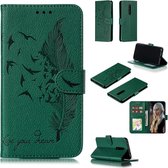 Veerpatroon Litchi Texture Horizontale Flip Leren Case met Portemonnee & Houder & Kaartsleuven voor OnePlus 7 Pro (Groen)
