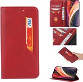 Voor Samsung Galaxy A71 magnetische horizontale flip lederen tas met houder & kaartsleuven & portemonnee (rood)