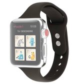 Voor Apple Watch 5 & 4 44 mm / 3 & 2 & 1 42 mm dunne siliconen dubbele gesp vervangende polsband (olijfgroen)