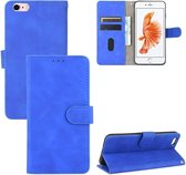 Voor iPhone 6 & 6s Effen Kleur Huidgevoel Magnetische Gesp Horizontale Flip Kalftextuur PU Lederen Case met Houder & Kaartsleuven & Portemonnee (Blauw)