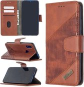 Voor xiaomi redmi 7 bijpassende kleur krokodil textuur horizontale flip pu lederen tas met portemonnee & houder & kaartsleuven (bruin)