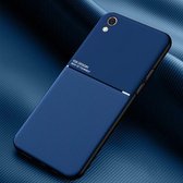 Voor OPPO R9 Plus Classic Tilt Strip Grain Magnetisch Schokbestendig PC + TPU-hoesje (blauw)