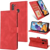 Voor Samsung Galaxy A21 Fantasy Klassiek Huid-aanvoelend Kalfsleer Textuur Magnetische gesp Horizontale Flip PU lederen tas met houder & kaartsleuf & portemonnee (rood)