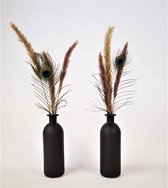 Flowercreations - droogbloemen - mat zwarte vaas