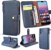 Vintage koeienhuid sling textuur horizontale flip lederen tas met kaartsleuven en portemonnee en houder voor Galaxy Note 10+ (blauw)