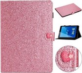 Voor Huawei MediaPad T3 7.0 Glitter Poeder Liefde Gesp Horizontale Flip Leren Case met Houder & Kaartsleuven (Roze)