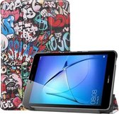 Voor Huawei MatePad T8 Gekleurd tekeningpatroon Horizontaal lederen flip-hoesje met drie-vouwbare houder (graffiti)