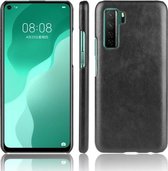 Voor Huawei P40 LITE 5G / Nova 7 SE Schokbestendig Litchi Texture PC + PU Case (Zwart)