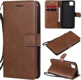 Voor Huawei Y5p / Honor 9S Effen Kleur Horizontale Flip Beschermende Leren Case met Houder & Kaartsleuven & Portemonnee & Lanyard (Bruin)