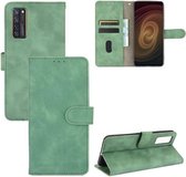 Voor ZTE Axon 20 5G / A20 5G Effen Kleur Huidgevoel Magnetische Gesp Horizontale Flip Kalf Textuur PU Lederen Case met Houder & Kaartsleuven & Portemonnee (Groen)