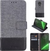 Voor Motorola Moto G7 Plus MUXMA MX102 Horizontale flip canvas lederen tas met standaard & kaartsleuf & portemonnee-functie (zwart)