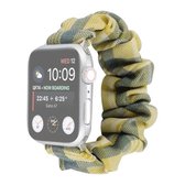 Voor Apple Watch Series 6 & SE & 5 & 4 44 mm / 3 & 2 & 1 42 mm JK uniforme stijl doek + roestvrij stalen horloge polsband (geel + blauw) (geel + blauw)