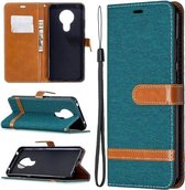 Voor Nokia 5.3 Denim Texture Horizontale Flip Leren Case met Houder & Kaartsleuven & Portemonnee & Lanyard (Groen)