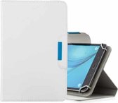 Voor 7 inch tablets universele effen kleur horizontale flip lederen tas met kaartsleuven & houder & portemonnee (wit)