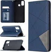 Voor Huawei Honor 9X Lite Rhombus Texture Horizontale Flip Magnetische Leren Case met Houder & Kaartsleuven & Portemonnee (Blauw)