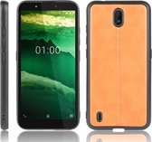 Voor Nokia C1 schokbestendig naaien koe patroon Skin PC + PU + TPU Case (oranje)