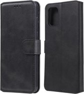 Voor Samsung Galaxy M51 Aan de zijkant gemonteerde vingerafdruk Klassieke kalfsstructuur PU + TPU Horizontale flip lederen tas, met houder & kaartsleuven en portemonnee (zwart)