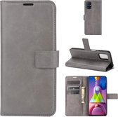 Voor Samsung Galaxy M51 Retro Kalfspatroon Gesp Horizontale Flip Leren Case met Houder & Kaartsleuven & Portemonnee (Grijs)