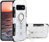 Voor Galaxy S10e 2 in 1 Cube PC + TPU beschermhoes met 360 graden draaien zilveren ringhouder (zilver)