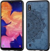 Reliëf Mandala-patroon Magnetische pc + TPU + stof schokbestendige hoes voor Galaxy A10, met draagkoord (blauw)