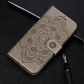 Mandala Embossing Pattern Horizontale Flip Leather Case voor Galaxy A50, met houder & kaartsleuven & portemonnee & fotolijst & lanyard (grijs)