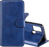 Voor Samsung Galaxy M31 ENKAY Hat-Prince horizontale flip lederen tas met houder & kaartsleuven en portemonnee (donkerblauw)