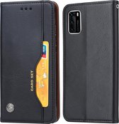 Voor Samsung Galaxy A41 (EU-versie) Kneed Huidtextuur Horizontale Flip Leren Case met Fotolijst & Houder & Kaartsleuven & Portemonnee (Zwart)