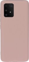 Voor Galaxy M80S / A91 / S10 Lite effen kleur mat TPU telefoonhoes (roze)