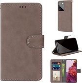 Voor Samsung Galaxy S21 Ultra 5G Retro Frosted Horizontale Flip PU lederen tas met houder & kaartsleuven & portemonnee & fotolijst (bruin)