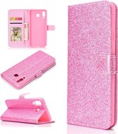 Voor Samsung Galaxy A9 Star Glitter Poeder Horizontaal Flip Leren Case met Kaartsleuven & Houder & Fotolijst & Portemonnee (Roze)