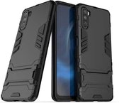 Voor Huawei Maimang 9 PC + TPU schokbestendige beschermhoes met houder (zwart)