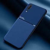 Voor Huawei P20 Classic Tilt Strip Grain Magnetisch Schokbestendig PC + TPU Case (Blauw)