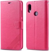 Voor xiaomi redmi 7 AZNS schapenvacht textuur horizontale flip lederen case met houder & kaartsleuven & portemonnee (rood)