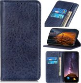 Voor LG K51 / Q51 Magnetische Crazy Horse Texture Horizontale Flip Leather Case met houder & kaartsleuven & portemonnee (blauw)