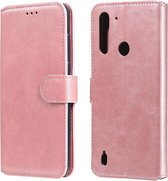 Voor Motorola Moto G8 Power Lite Classic Kalfsstructuur PU + TPU Horizontale Flip Leren Case, met Houder & Kaartsleuven & Portemonnee (Rose Goud)