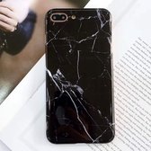 Voor iPhone 8 Plus en 7 Plus zwart marmerpatroon TPU volledige dekking schokbestendige beschermende achterkant van de behuizing